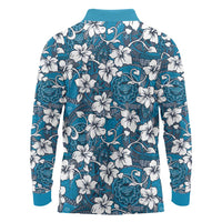 Karakarawa Bula Fiji Long Sleeve Polo Shirt Fijian Tapa Seamless Hibiscus LT14 - Polynesian Pride