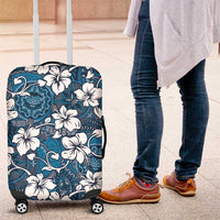 Karakarawa Bula Fiji Luggage Cover Fijian Tapa Seamless Hibiscus LT14 Blue - Polynesian Pride