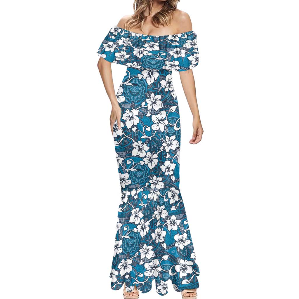 Karakarawa Bula Fiji Mermaid Dress Fijian Tapa Seamless Hibiscus LT14 - Polynesian Pride