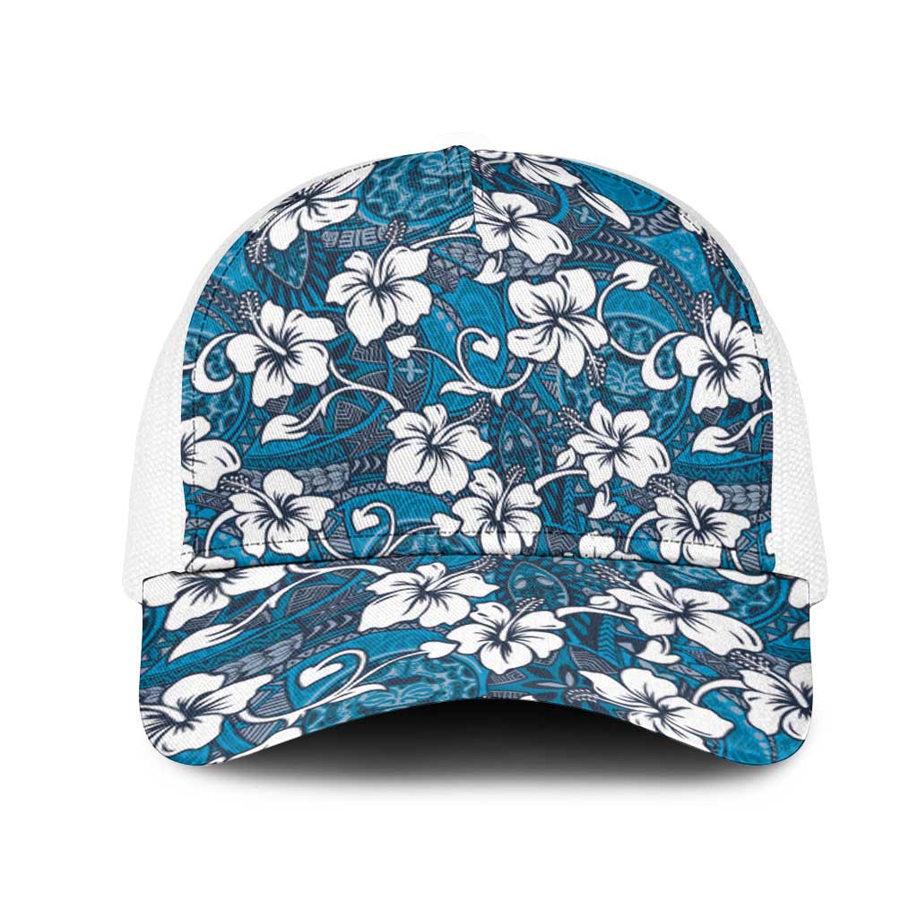 Karakarawa Bula Fiji Mesh Trucker Cap Fijian Tapa Seamless Hibiscus - Polynesian Pride