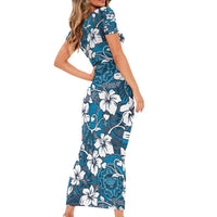 Karakarawa Bula Fiji Short Sleeve Bodycon Dress Fijian Tapa Seamless Hibiscus LT14 - Polynesian Pride