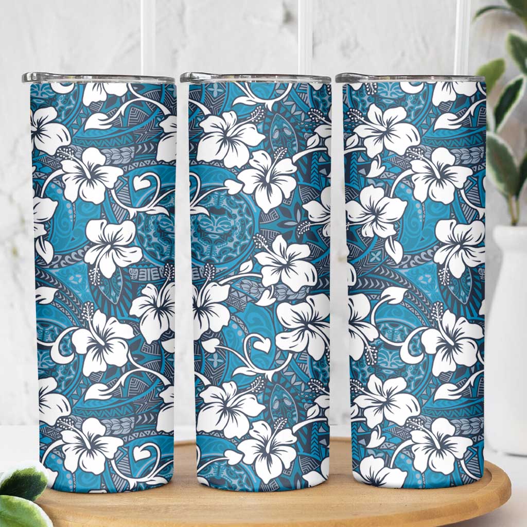 Karakarawa Bula Fiji Skinny Tumbler Fijian Tapa Seamless Hibiscus LT14 - Polynesian Pride