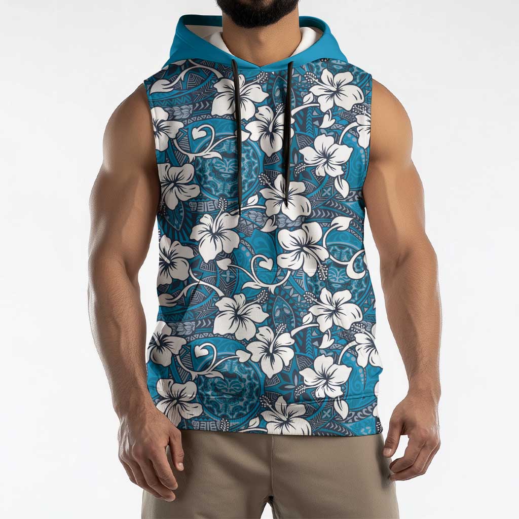 Karakarawa Bula Fiji Sleeveless Hoodie Fijian Tapa Seamless Hibiscus LT14 - Polynesian Pride