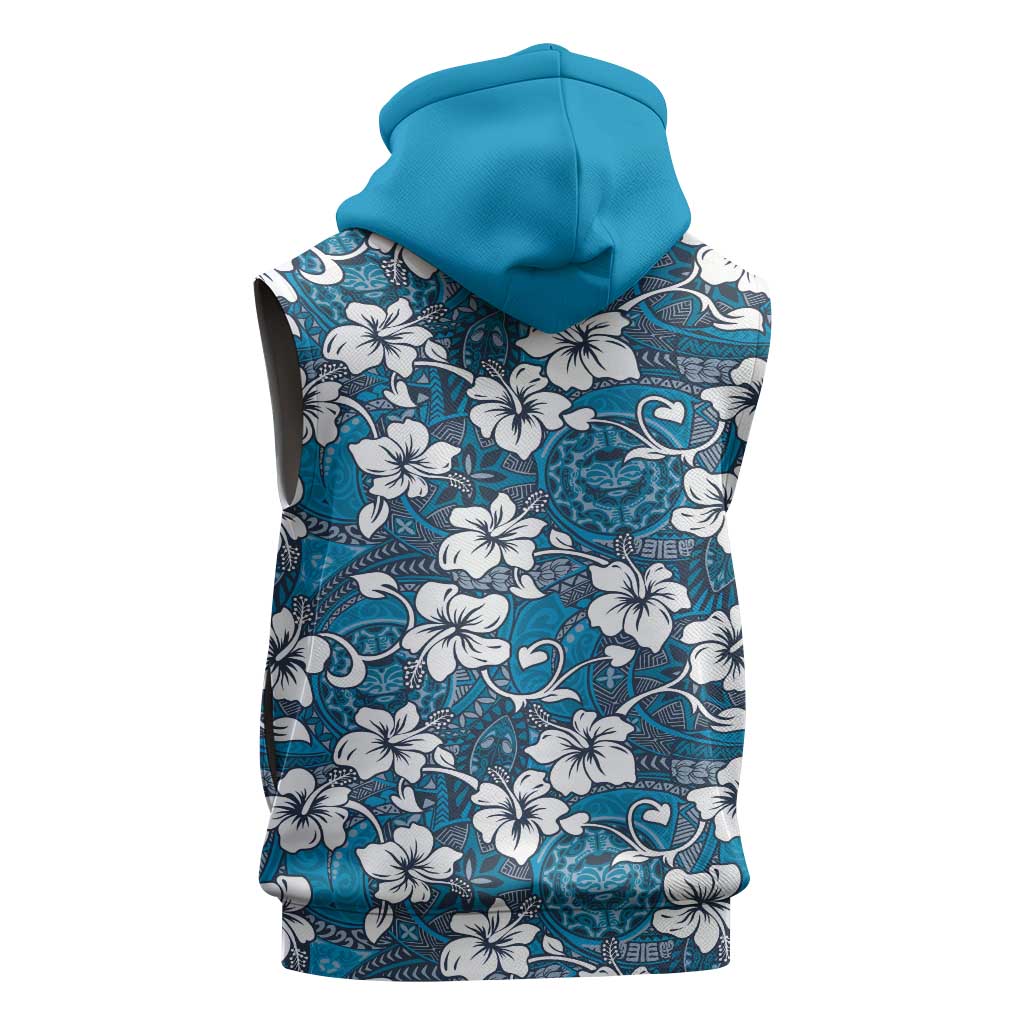 Karakarawa Bula Fiji Sleeveless Zip Hoodie Fijian Tapa Seamless Hibiscus LT14 - Polynesian Pride