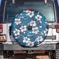 Karakarawa Bula Fiji Spare Tire Cover Fijian Tapa Seamless Hibiscus LT14 Blue - Polynesian Pride
