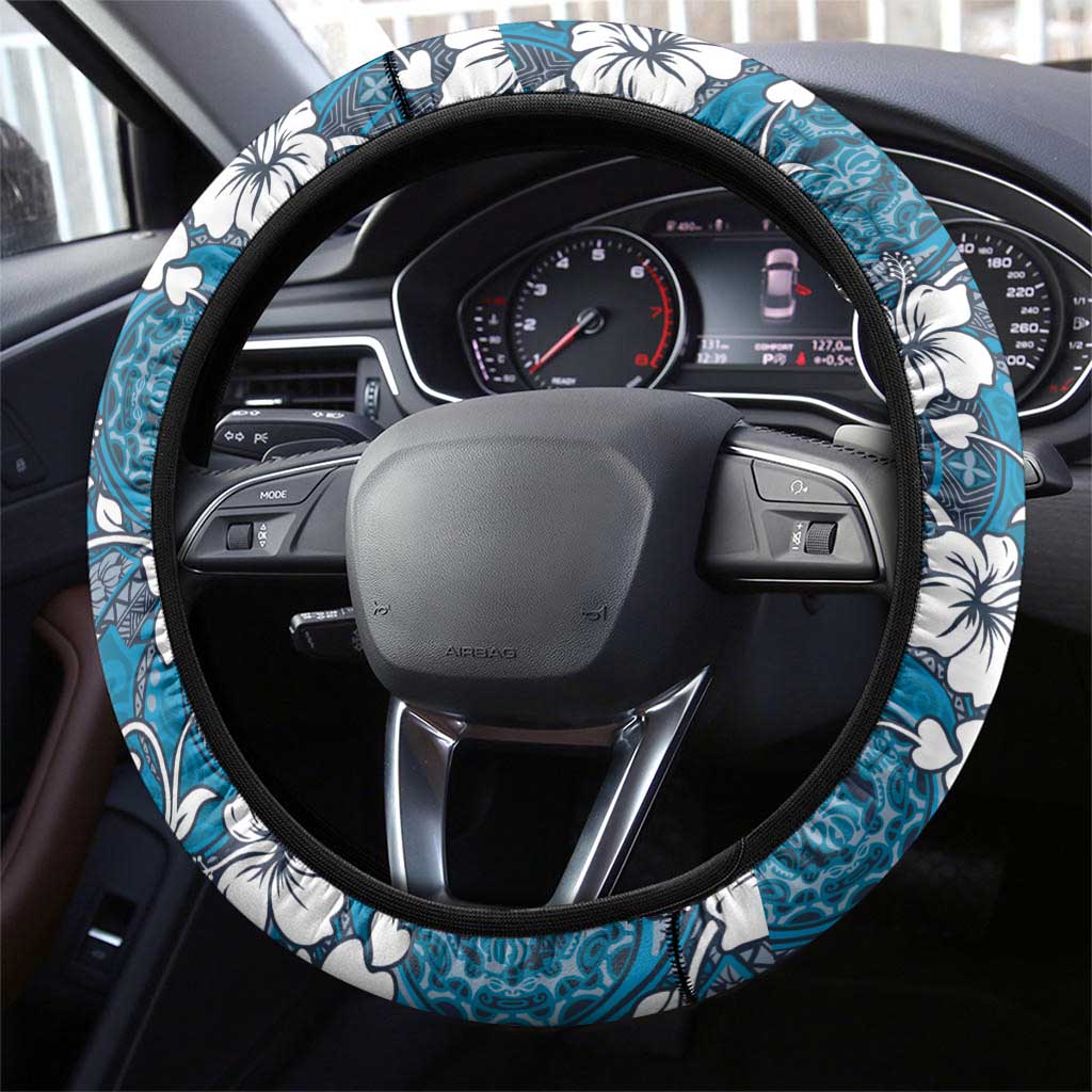 Karakarawa Bula Fiji Steering Wheel Cover Fijian Tapa Seamless Hibiscus LT14 - Polynesian Pride