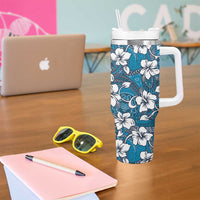 Karakarawa Bula Fiji Tumbler With Handle Fijian Tapa Seamless Hibiscus LT14 - Polynesian Pride