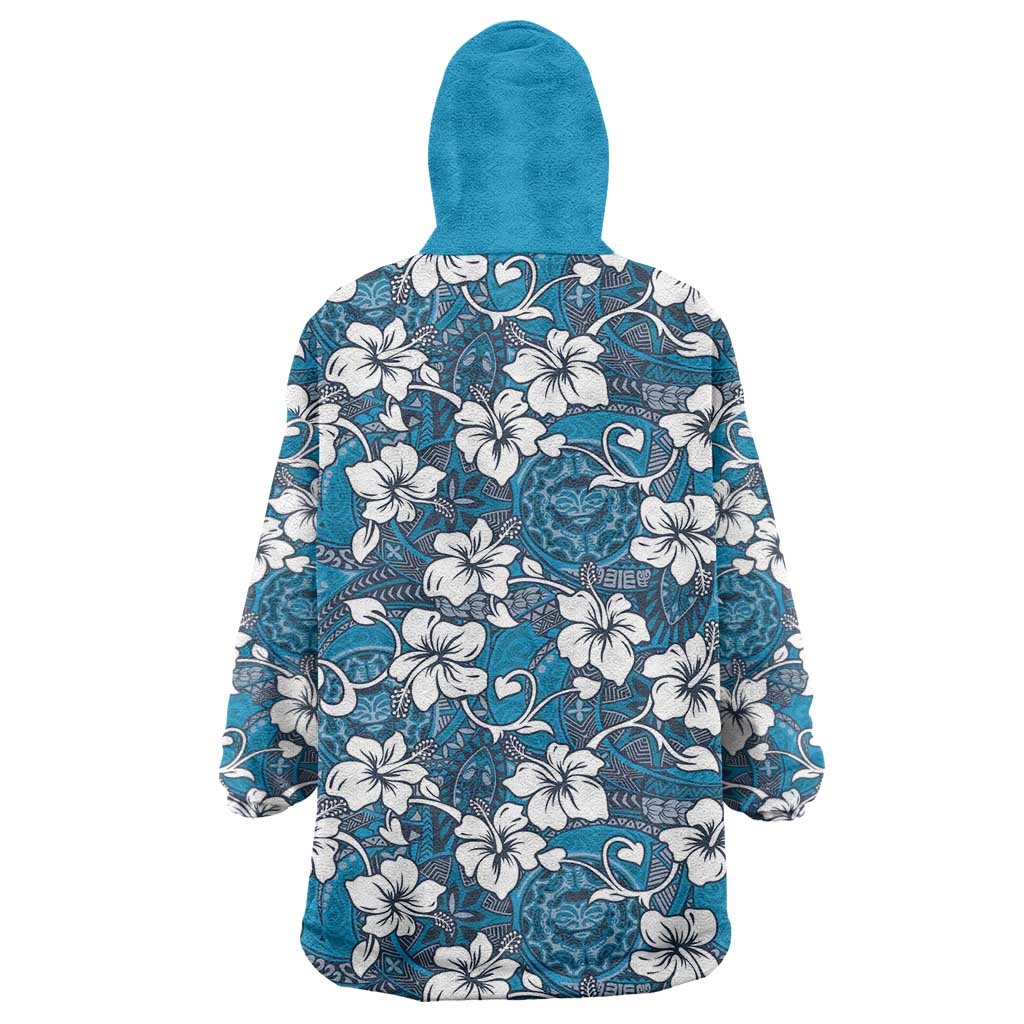 Karakarawa Bula Fiji Wearable Blanket Hoodie Fijian Tapa Seamless Hibiscus LT14 - Polynesian Pride