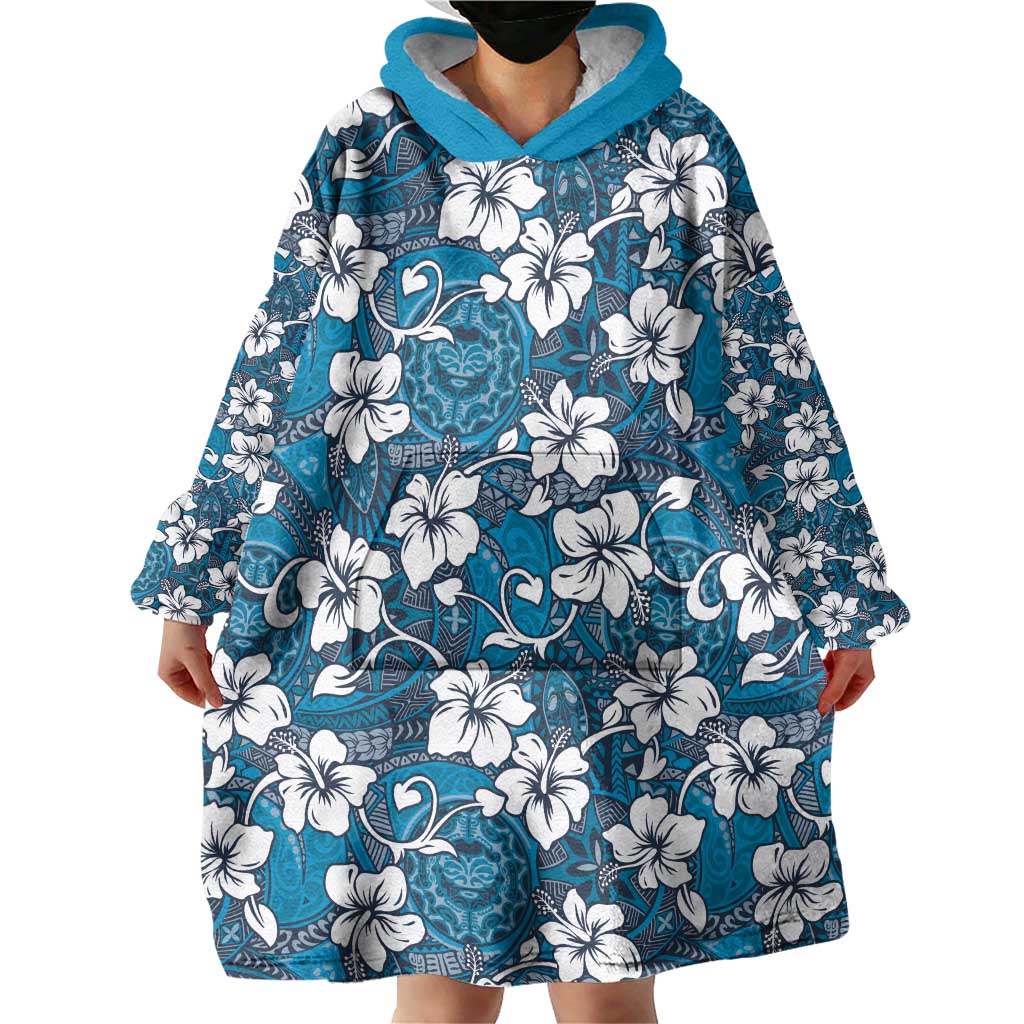 Karakarawa Bula Fiji Wearable Blanket Hoodie Fijian Tapa Seamless Hibiscus LT14 - Polynesian Pride