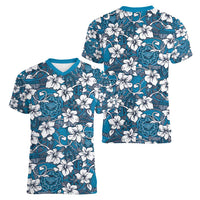 Karakarawa Bula Fiji Women V-Neck T-Shirt Fijian Tapa Seamless Hibiscus LT14 - Polynesian Pride