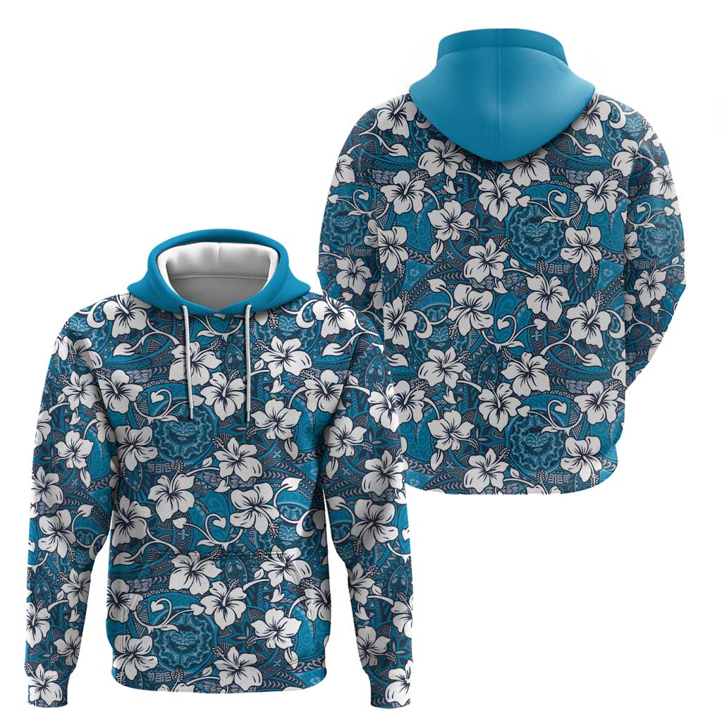 Karakarawa Bula Fiji Zip Hoodie Fijian Tapa Seamless Hibiscus LT14 - Polynesian Pride