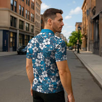 Karakarawa Bula Fiji Zipper Polo Shirt Fijian Tapa Seamless Hibiscus LT14 - Polynesian Pride