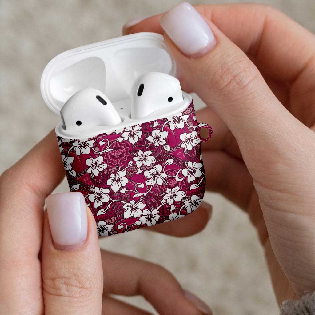 Piqi Bula Fiji AirPods Case Fijian Tapa Seamless Hibiscus - Polynesian Pride