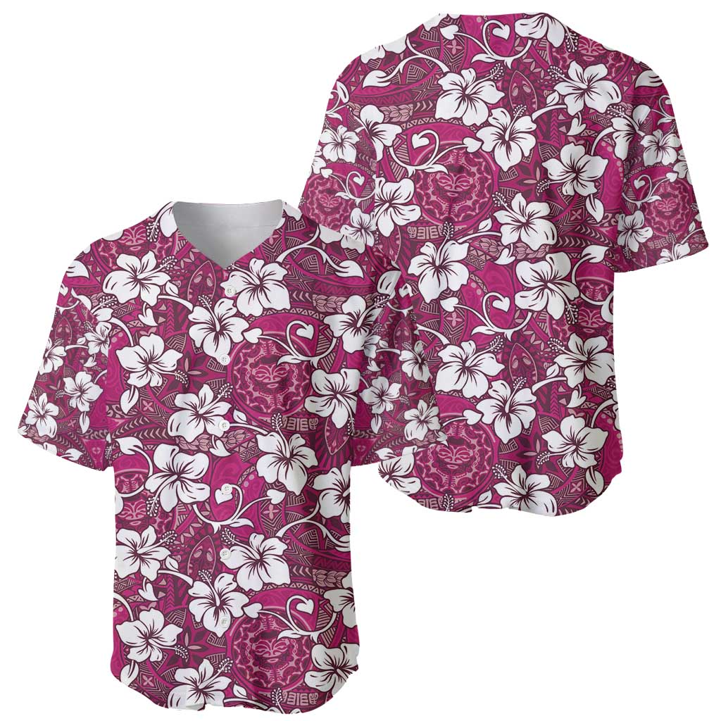 Piqi Bula Fiji Baseball Jersey Fijian Tapa Seamless Hibiscus - Polynesian Pride