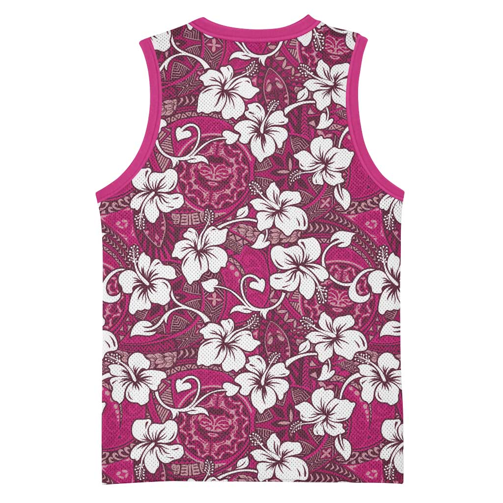 Piqi Bula Fiji Basketball Jersey Fijian Tapa Seamless Hibiscus LT14 - Polynesian Pride