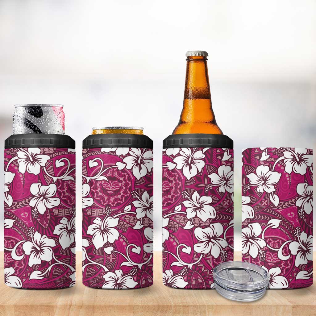 Piqi Bula Fiji 4 in 1 Can Cooler Tumbler Fijian Tapa Seamless Hibiscus LT14 - Polynesian Pride