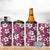 Piqi Bula Fiji 4 in 1 Can Cooler Tumbler Fijian Tapa Seamless Hibiscus - Polynesian Pride