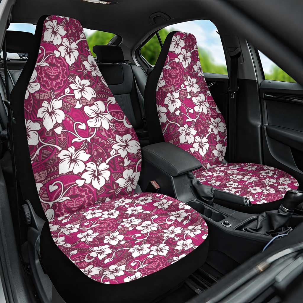 Piqi Bula Fiji Car Seat Cover Fijian Tapa Seamless Hibiscus LT14 One Size Pink - Polynesian Pride