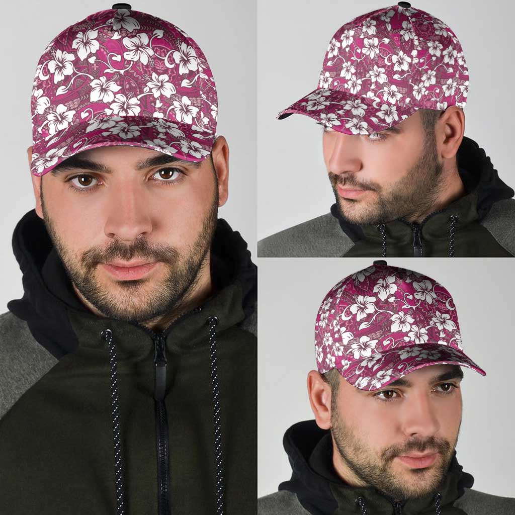 Piqi Bula Fiji Classic Cap Fijian Tapa Seamless Hibiscus - Polynesian Pride