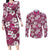 Piqi Bula Fiji Couples Matching Long Sleeve Bodycon Dress and Long Sleeve Button Shirt Fijian Tapa Seamless Hibiscus - Polynesian Pride