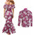 Piqi Bula Fiji Couples Matching Mermaid Dress and Long Sleeve Button Shirt Fijian Tapa Seamless Hibiscus - Polynesian Pride