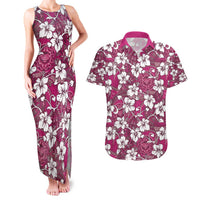 Piqi Bula Fiji Couples Matching Tank Maxi Dress and Hawaiian Shirt Fijian Tapa Seamless Hibiscus LT14 Pink - Polynesian Pride