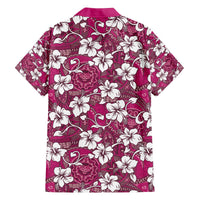 Piqi Bula Fiji Family Matching Off The Shoulder Long Sleeve Dress and Hawaiian Shirt Fijian Tapa Seamless Hibiscus LT14 - Polynesian Pride