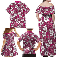 Piqi Bula Fiji Family Matching Off Shoulder Maxi Dress and Hawaiian Shirt Fijian Tapa Seamless Hibiscus LT14 - Polynesian Pride