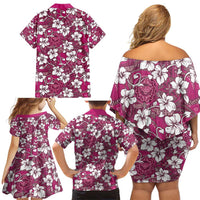Piqi Bula Fiji Family Matching Off Shoulder Short Dress and Hawaiian Shirt Fijian Tapa Seamless Hibiscus LT14 - Polynesian Pride
