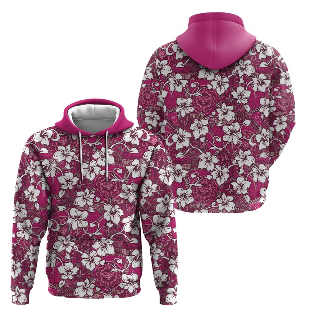 Piqi Bula Fiji Hoodie Fijian Tapa Seamless Hibiscus - Polynesian Pride
