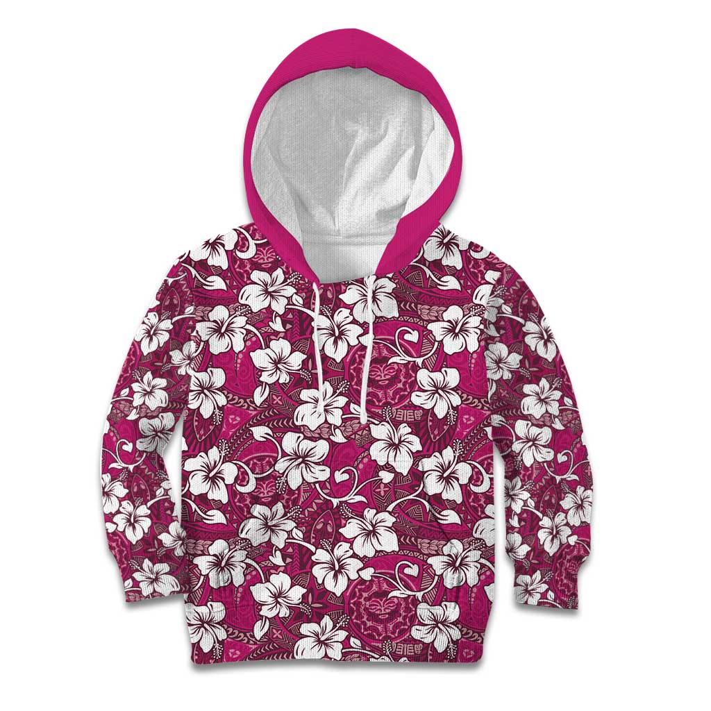 Piqi Bula Fiji Kid Hoodie Fijian Tapa Seamless Hibiscus - Polynesian Pride