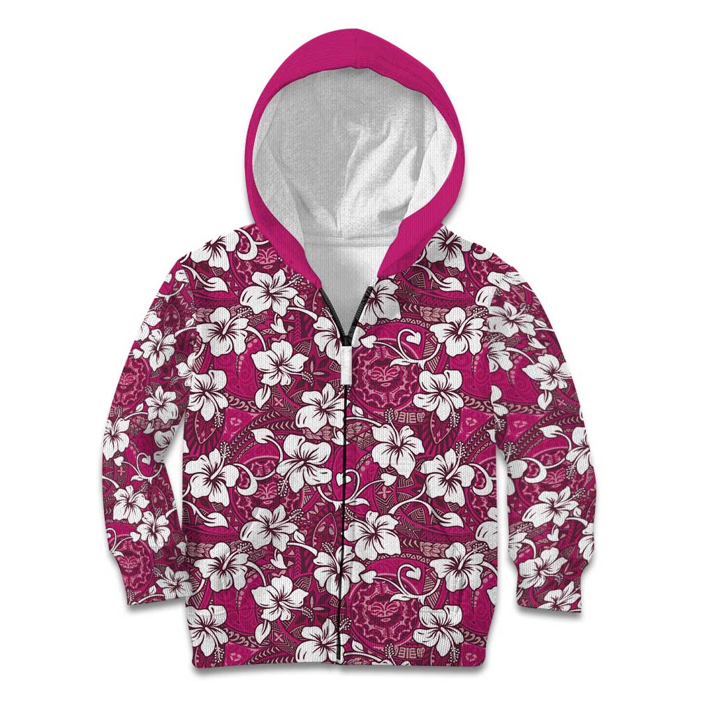 Piqi Bula Fiji Kid Hoodie Fijian Tapa Seamless Hibiscus - Polynesian Pride