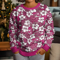 Piqi Bula Fiji Kid Ugly Christmas Sweater Fijian Tapa Seamless Hibiscus LT14 - Polynesian Pride