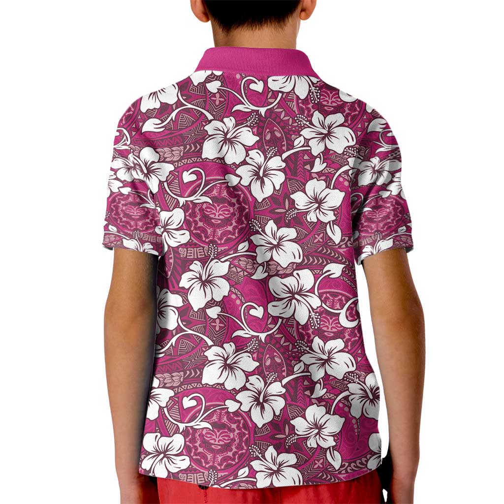Piqi Bula Fiji Kid Polo Shirt Fijian Tapa Seamless Hibiscus LT14 - Polynesian Pride