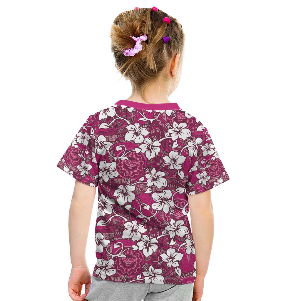 Piqi Bula Fiji Kid T Shirt Fijian Tapa Seamless Hibiscus - Polynesian Pride