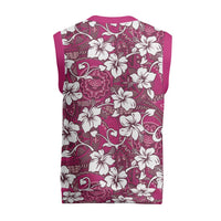 Piqi Bula Fiji Christmas Knitted V-Neck Vest Fijian Tapa Seamless Hibiscus LT14 - Polynesian Pride
