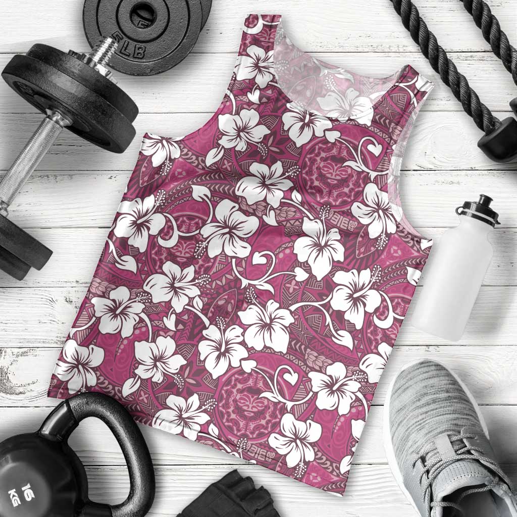 Piqi Bula Fiji Men Tank Top Fijian Tapa Seamless Hibiscus - Polynesian Pride