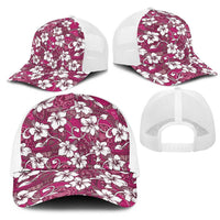 Piqi Bula Fiji Mesh Trucker Cap Fijian Tapa Seamless Hibiscus - Polynesian Pride