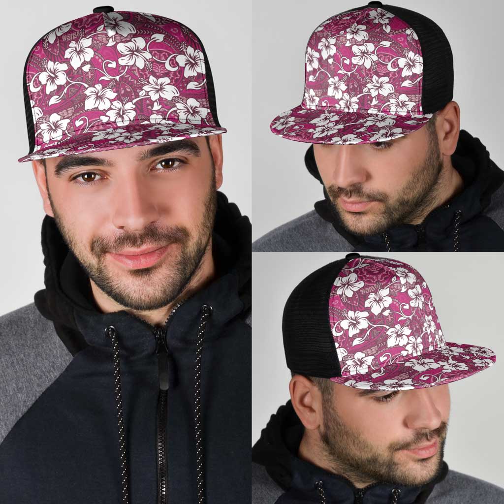 Piqi Bula Fiji Mesh Trucker Cap Fijian Tapa Seamless Hibiscus - Polynesian Pride