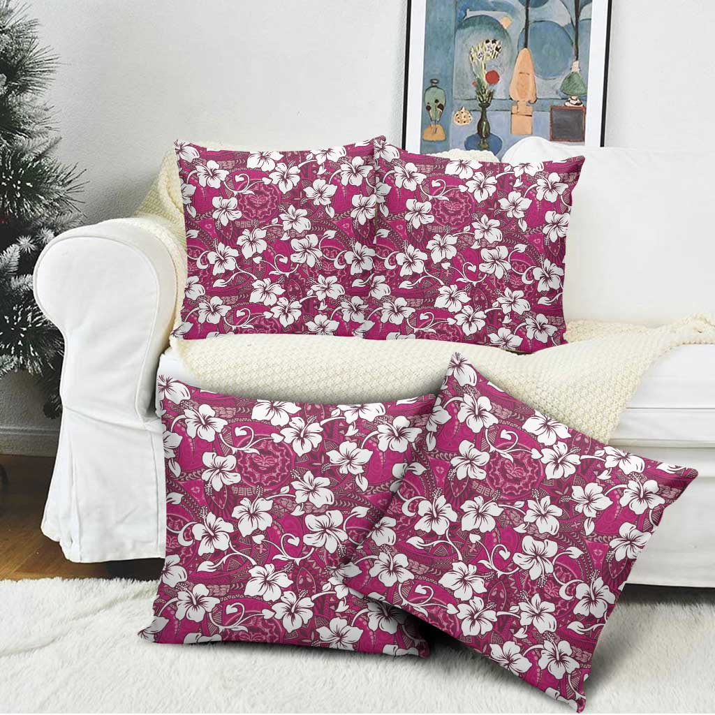Piqi Bula Fiji Pillow Cover Fijian Tapa Seamless Hibiscus - Polynesian Pride
