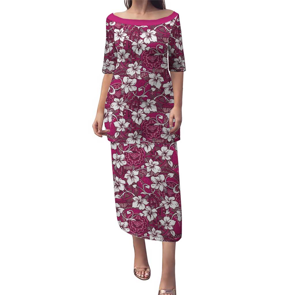 Piqi Bula Fiji Puletasi Fijian Tapa Seamless Hibiscus - Polynesian Pride