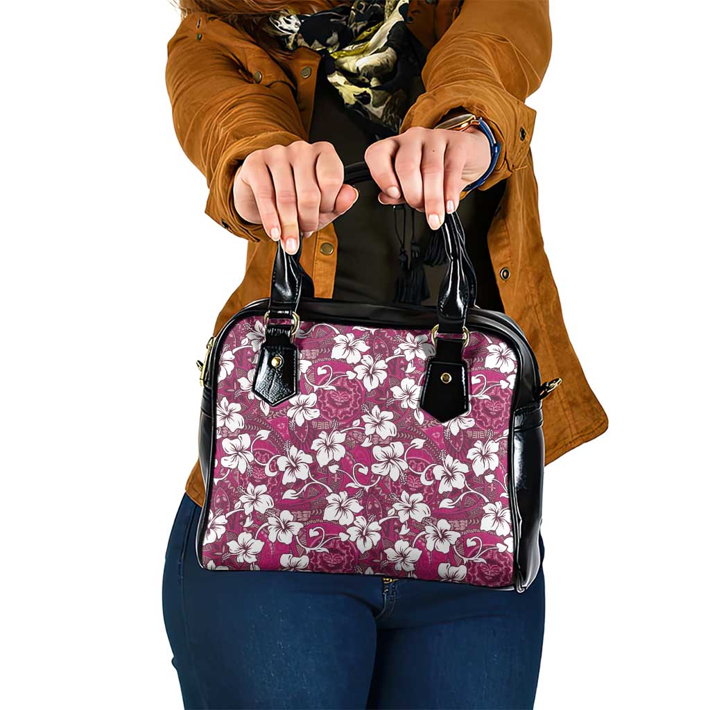Piqi Bula Fiji Shoulder Handbag Fijian Tapa Seamless Hibiscus - Polynesian Pride