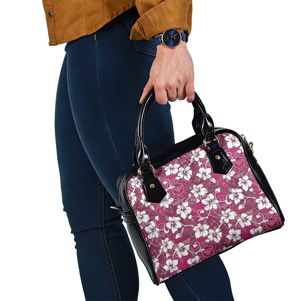 Piqi Bula Fiji Shoulder Handbag Fijian Tapa Seamless Hibiscus - Polynesian Pride