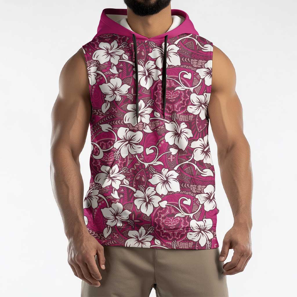 Piqi Bula Fiji Sleeveless Hoodie Fijian Tapa Seamless Hibiscus LT14 - Polynesian Pride