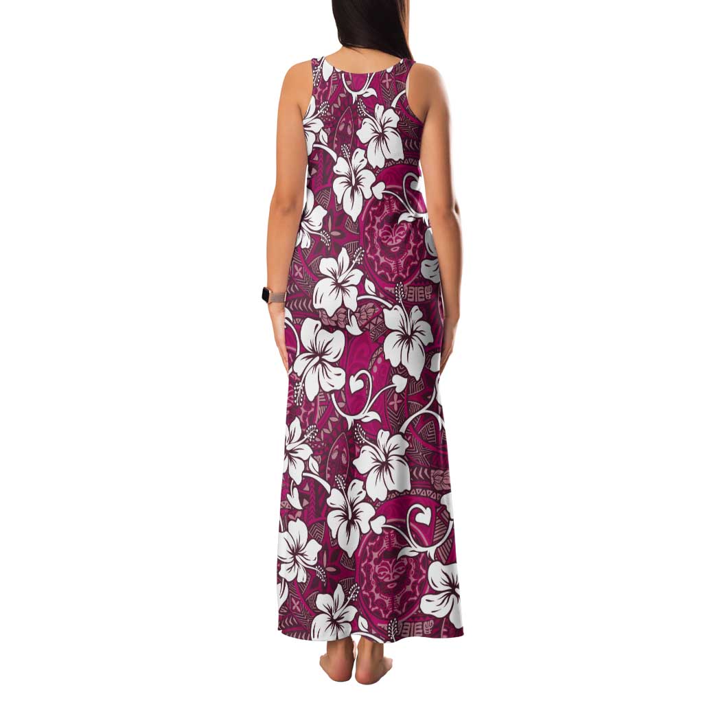 Piqi Bula Fiji Tank Maxi Dress Fijian Tapa Seamless Hibiscus LT14 - Polynesian Pride