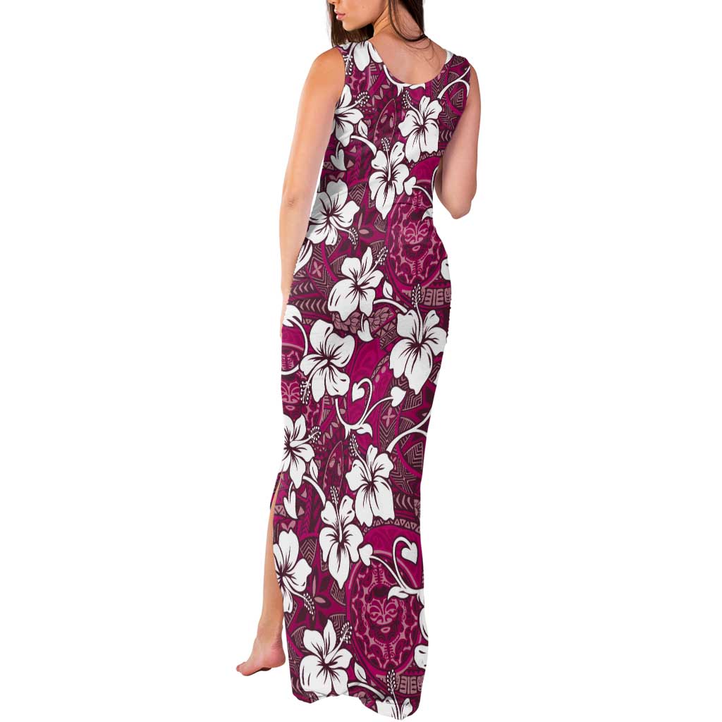 Piqi Bula Fiji Tank Maxi Dress Fijian Tapa Seamless Hibiscus LT14 - Polynesian Pride