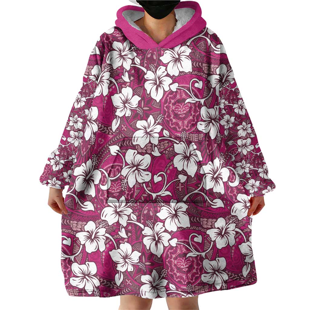 Piqi Bula Fiji Wearable Blanket Hoodie Fijian Tapa Seamless Hibiscus LT14 - Polynesian Pride