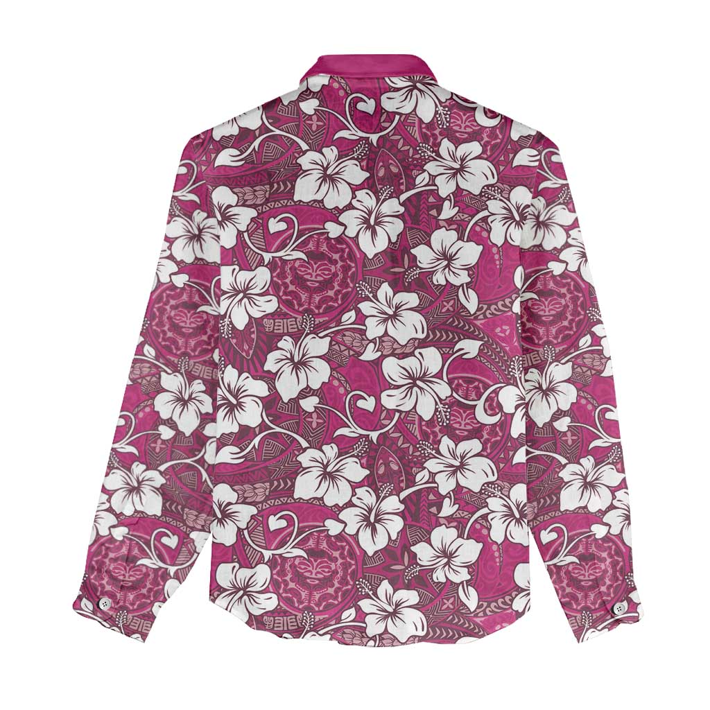 Piqi Bula Fiji Women Casual Shirt Fijian Tapa Seamless Hibiscus - Polynesian Pride