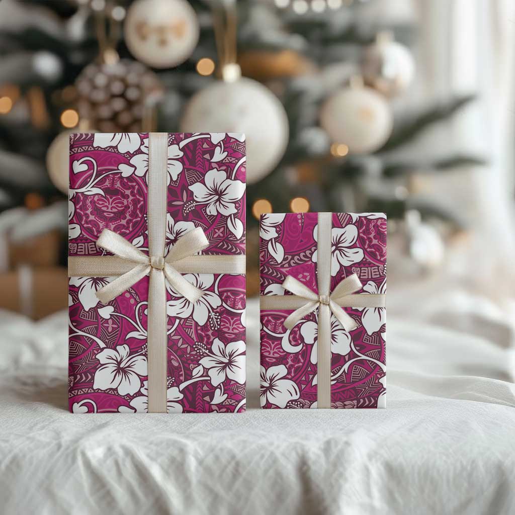 Piqi Bula Fiji Wrapping Paper Fijian Tapa Seamless Hibiscus LT14 - Polynesian Pride