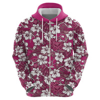 Piqi Bula Fiji Zip Hoodie Fijian Tapa Seamless Hibiscus LT14 - Polynesian Pride